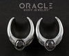 1" (25.4mm) Solid Silver Saddles With Dark Salt and Pepper Diamonds