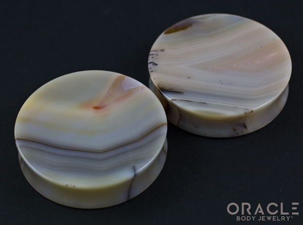 2-1/4" Montana Agate Plugs