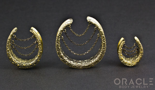 Brass Saddles with Nugget Texture and Chains