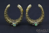 1-1/4" (32mm) Brass Saddles with Nugget Texture and Faceted White Opal
