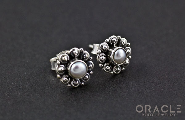 Sterling Silver Genuine Pearl Earrings
