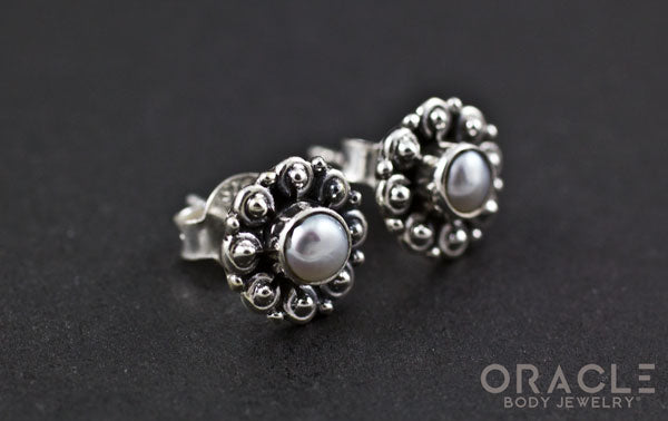 Sterling Silver Genuine Pearl Earrings