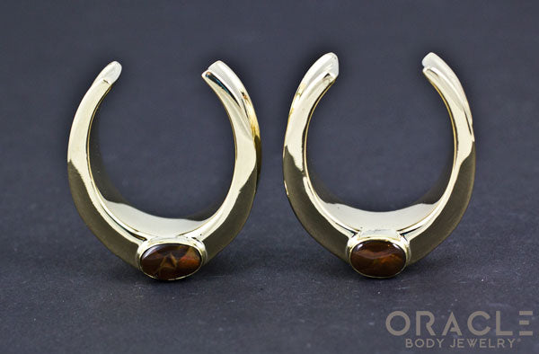 1-1/4" (32mm) Brass Saddles with Fire Agate
