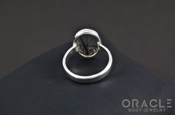 Sterling Silver ring with Tourmalated Quartz Size 7