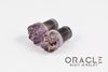 00g (9.5mm-10mm) Druzy Rough Amethyst Single Flare Plugs