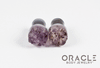 00g (9.5mm-10mm) Druzy Rough Amethyst Single Flare Plugs
