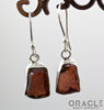 Sterling Silver Raw Garnet Earrings
