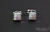 Sterling Silver Synthetic Pink Opal Earrings
