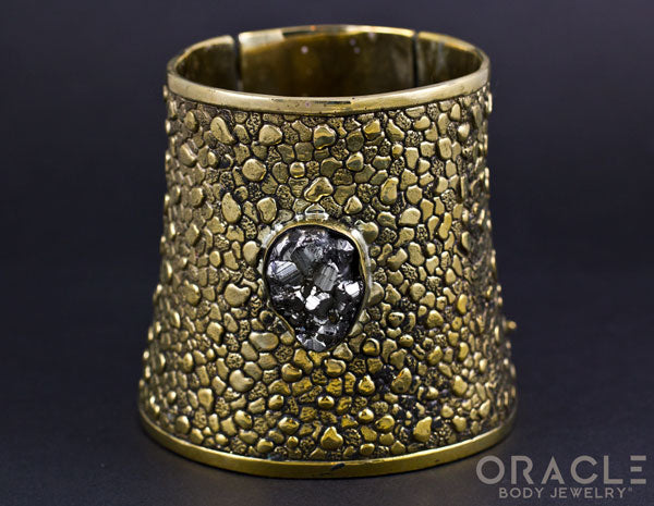 Ruler Cuff Bracelet with Pyrite