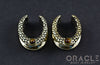 3/4" (19mm) Brass Saddles with Nugget Texture and Yellow Tiger Eye