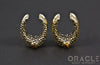 3/4" (19mm) Brass Saddles with Nugget Texture and Yellow Tiger Eye