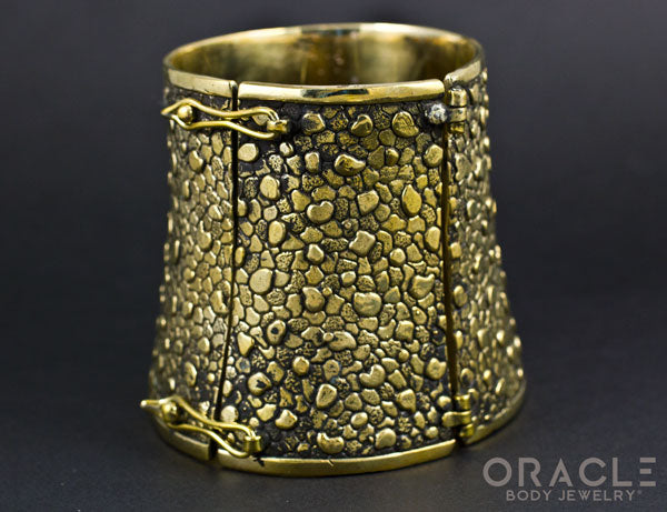 Ruler Cuff Bracelet with Pyrite