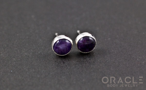 Sterling Silver Charoite Earrings