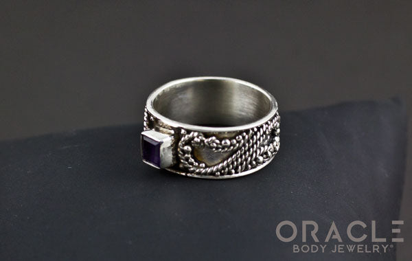Sterling Silver ring with Amethyst Size 9