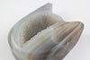 Kitty Cat Grey Agate Geode Carving
