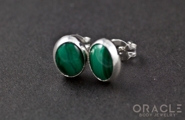 Sterling Silver Malachite Earrings
