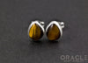 Sterling Silver Yellow Tiger Eye Earrings.