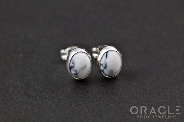 Sterling Silver Howlite Earrings