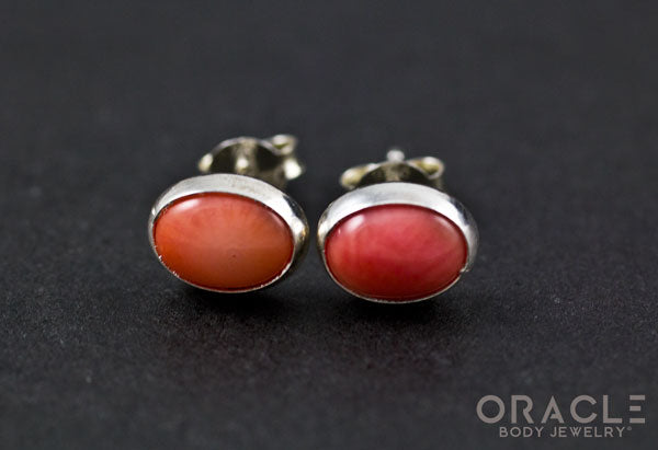 Sterling Silver Coral Earrings