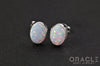Sterling Silver Synthetic White Opal Earrings