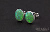 Sterling Silver Synthetic Green Opal Earrings