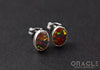 Sterling Silver Synthetic Red Opal Earrings