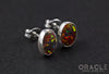 Sterling Silver Synthetic Red Opal Earrings