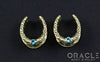 1" (25.4mm) Brass Saddles with Nugget Texture and Swiss Topaz