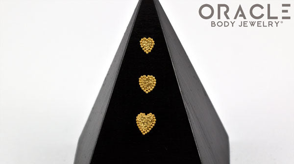 14k Millgrain Heart Threadless Rose Gold End