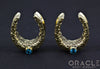 1" (25.4mm) Brass Saddles with Nugget Texture and Swiss Topaz