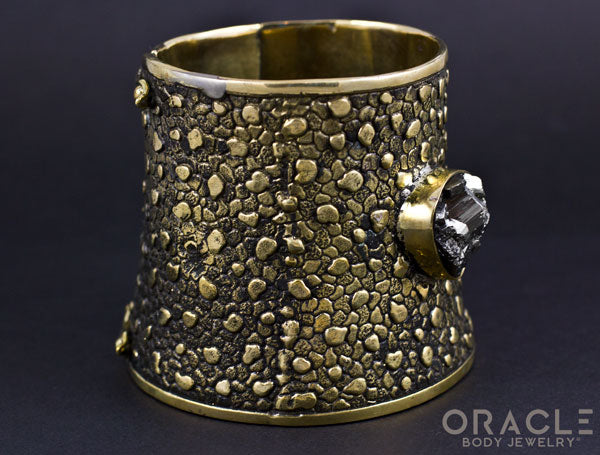 Ruler Cuff Bracelet with Pyrite