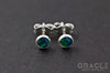 Sterling Silver Synthetic Dark Blue Opal Earrings