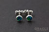 Sterling Silver Synthetic Dark Blue Opal Earrings