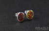 Sterling Silver Synthetic Red Opal Earrings