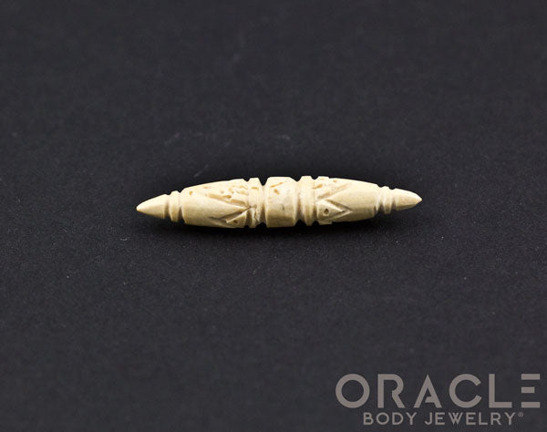 4g Fossilized Mammoth Ivory Carved Septum Spike