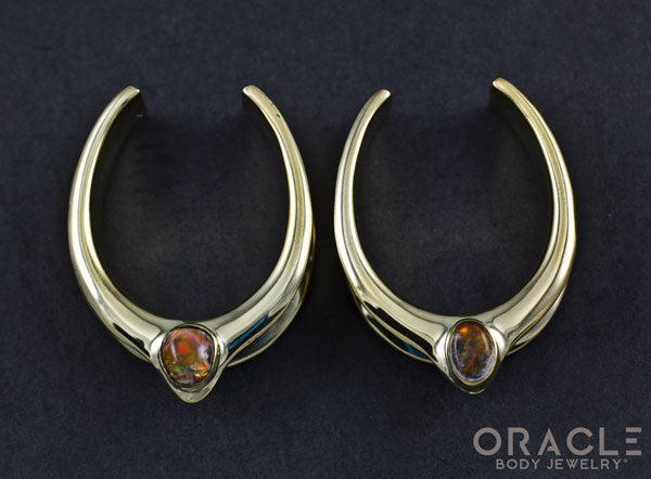 1-1/2" (38mm) Brass Saddles with Mexican Matrix Opal