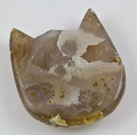 Agate Geode Kitty Cat Carving
