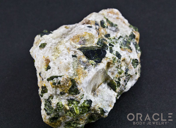 Epidote Crystals on Quartz Specimen