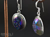 Sterling Silver Titanium Coated Druzy Earrings