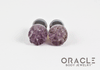 7/16" (11mm) Druzy Rough Amethyst Single Flare Plugs