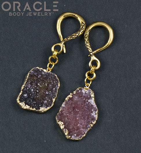 Crossover With Gold Plated Druzy Agate