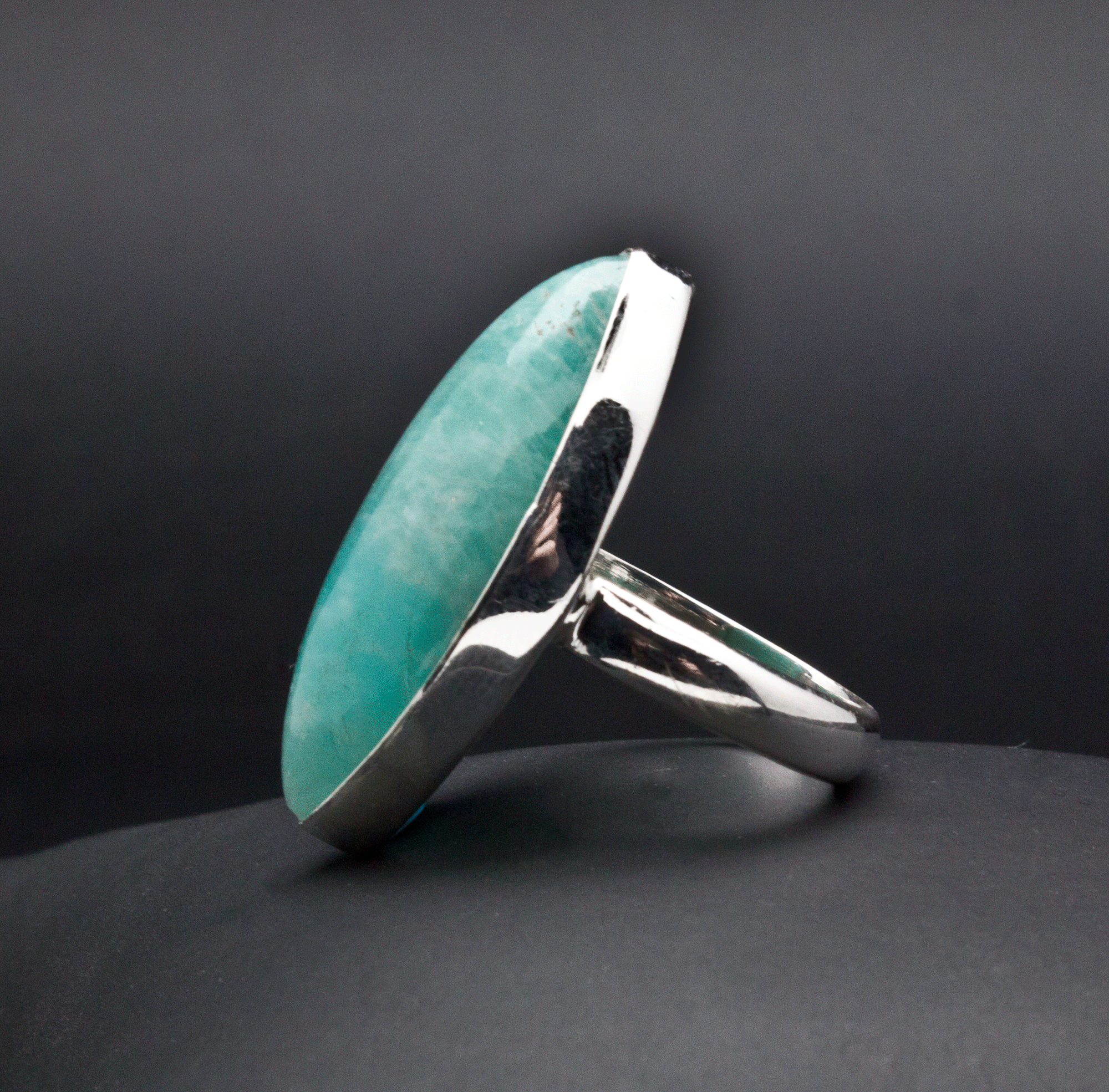 Sterling Silver Amazonite Ring Size 7