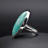 Sterling Silver Amazonite Ring Size 7