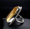 Sterling Silver Copal Amber Ring Size 9