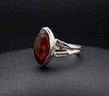 Sterling Silver Amber Ring Size 7