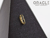 14k Channel Set Black Diamond Threadless Gold End