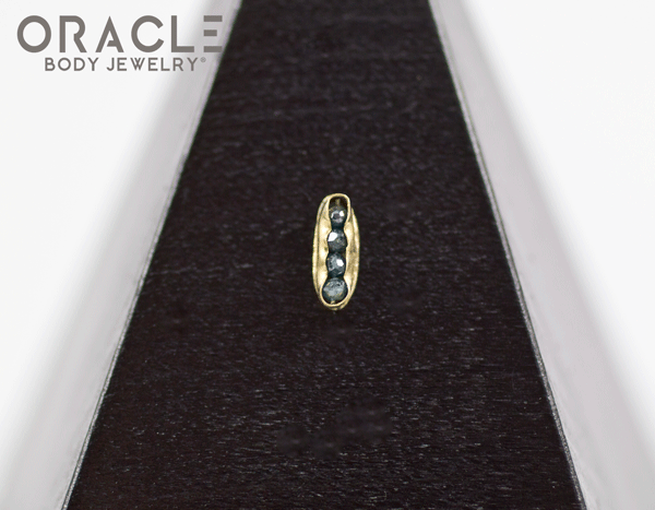14k Channel Set Blue Diamond Threadless Gold End