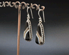 Sterling Silver Black Tibetan Agate Earrings