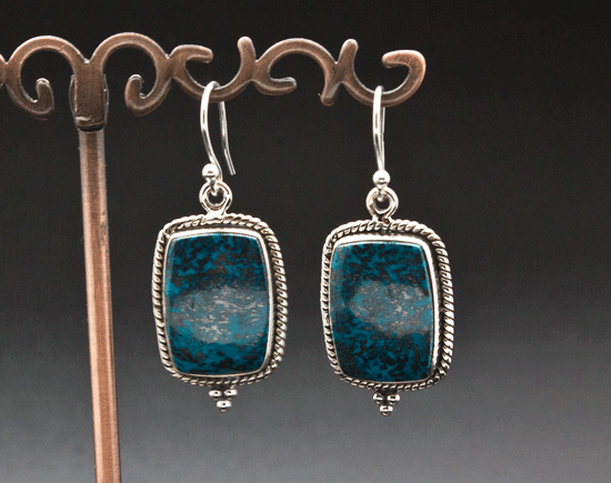 Sterling Silver Chrysocolla Earrings
