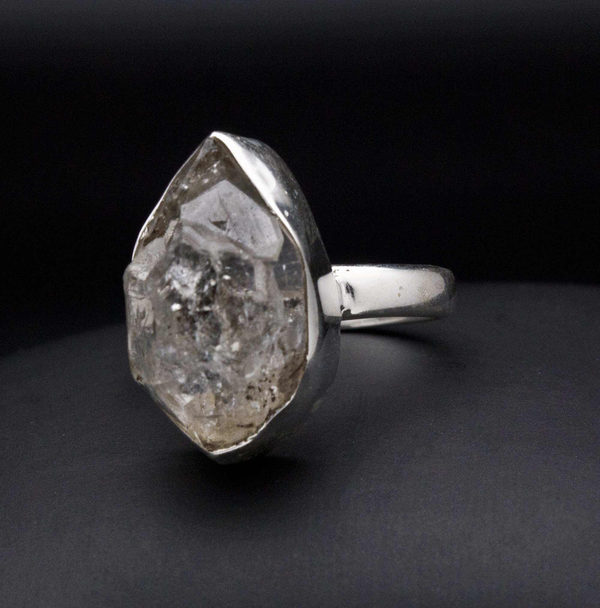 Sterling Silver Herkimer Diamond Ring Size 9.5